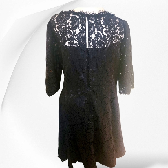 Eliza J Black Lace Mini Fit and Flare Cocktail Dress